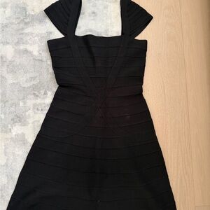 Herve Leger Black Mini Bandage Dress